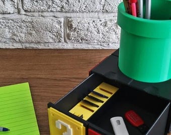 Organiseur de bureau sur le thème des joueurs | Fabrication vétéran | Personnalisable