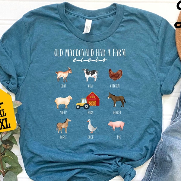 Old Macdonald Had a Farm Shirt, Farm Animals Shirt,Farm Life Shirt, Animal Lovers Shirt, Farm Kids Shirt, Kids Shirt, Cute Animal lover Tee