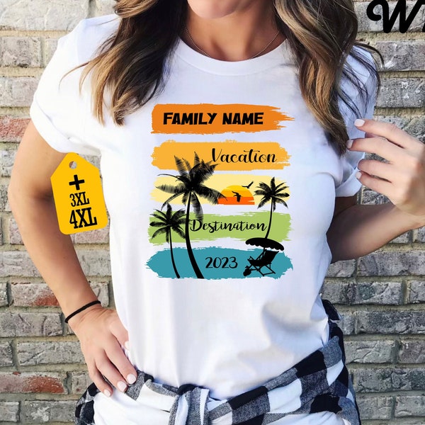 Personalisiertes Familienurlaubs-Shirt, passendes Familienhemd, benutzerdefiniertes Familienhemd, Familienreise 2023-T-Stück, kundenspezifisches Sommerhemd, Familienurlaub