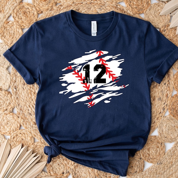 Custom Baseball Mom Shirt With Kids Number Personalized Baseball Shirt, Personalized Shirts For Baseballer, Custom Baseball Number Shirt