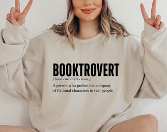 Booktrovert Definition Sweatshirt, Funny Book Lover Sweatshirt, Teacher Sweatshirt, Librarian Sweatshirt, Reading Sweatshirt,Book Lover Gift