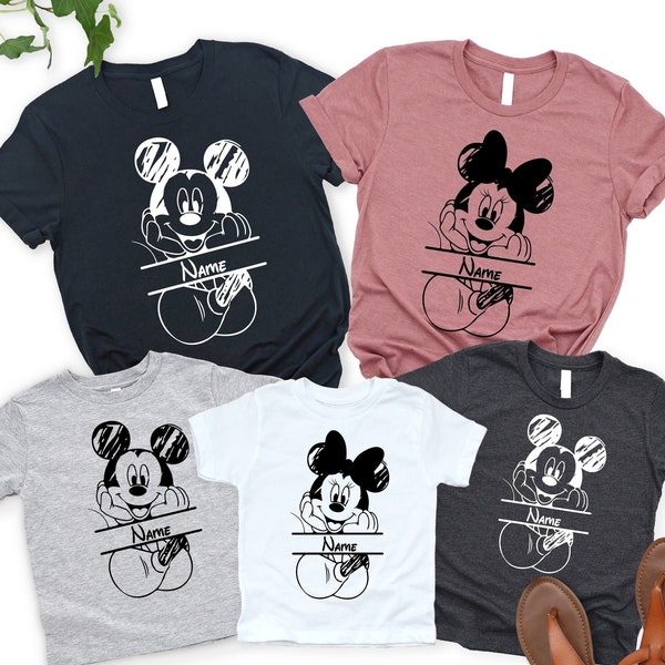 Personalized Disneyland Shirt, Custom Name Disneyland Family Matching Shirt, Vintage Mickey and Minnie Shirt, Disneyland Match Trip Shirt