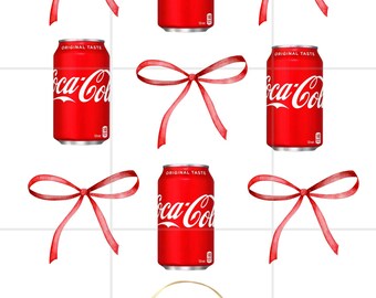 Vintage Coke Bottle With Pink Bow PNG Retro Digital Download Bow ...