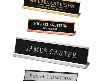 Custom 2” x 10” Desk Name Plate | With Or Without Metal Holder