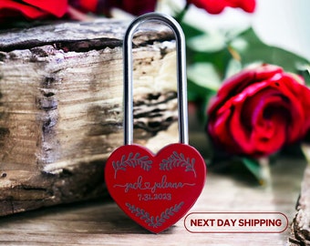 Engraved Heart Love Lock | Eternal Love for Valentine's Day | Weddings