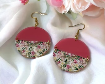 Romantic Wedding Floral Earrings | Pink Floral | s925