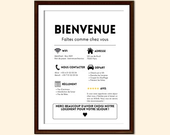 Airbnb French Welcome Sign, Printable Vacation Rental, Guest Arrival Poster, Things to Know, Beach Accommodation Rules, Wifi Info