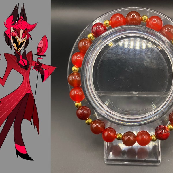 Alastor - Hazbin Hotel - real crystal bead bracelet