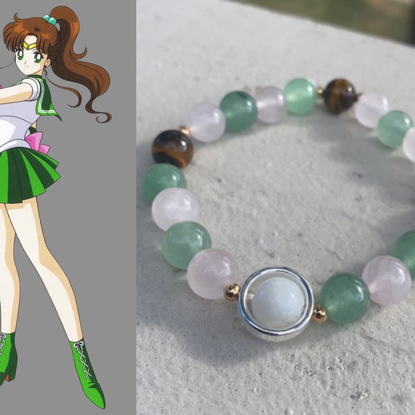 Sailor Jupiter - real crystal bead bracelet