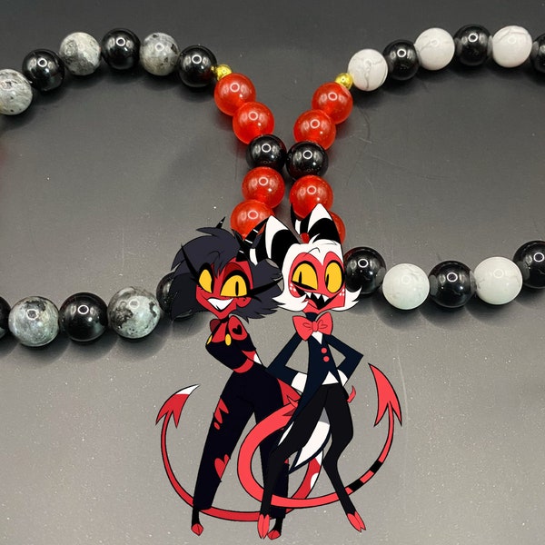 Millie and Moxxie - Helluva Boss - real crystal bead bracelets