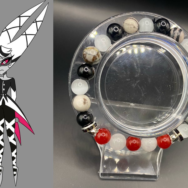 Carmilla Carmine - Hazbin Hotel - real crystal bead bracelet