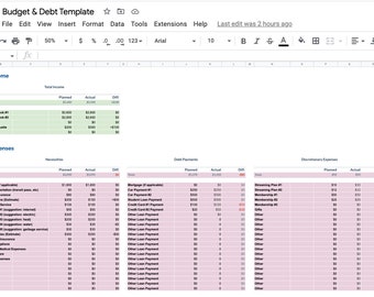 Personal Monthly Budget, Debt Tracker, and Debt Payoff Snowball Planner Spreadsheet Template | Dave Ramsey Snowball Debt Payoff Tracker