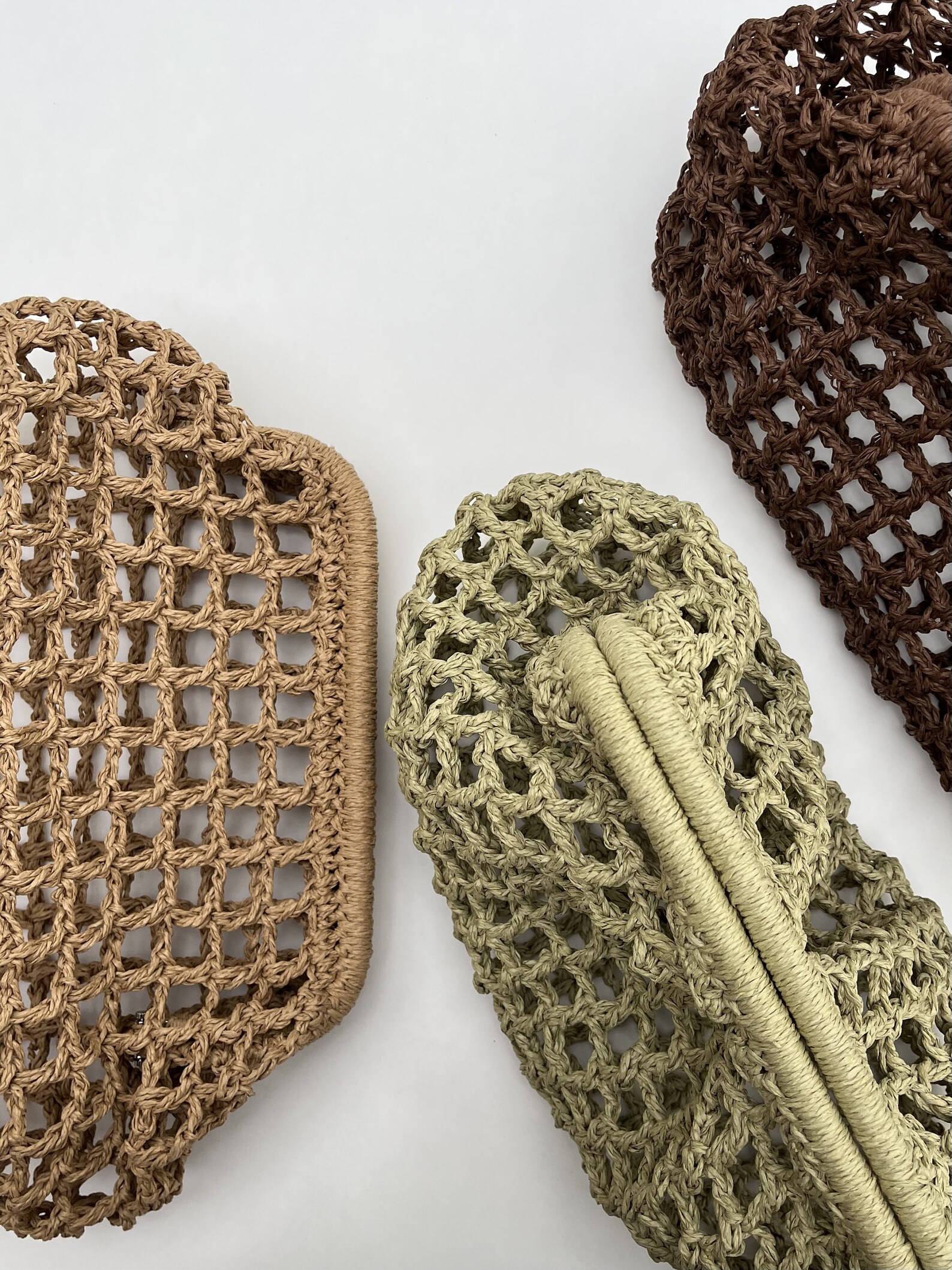 Noist/1 Knitted Fish Net Bag Paper Rope Clutch Bag Etsy