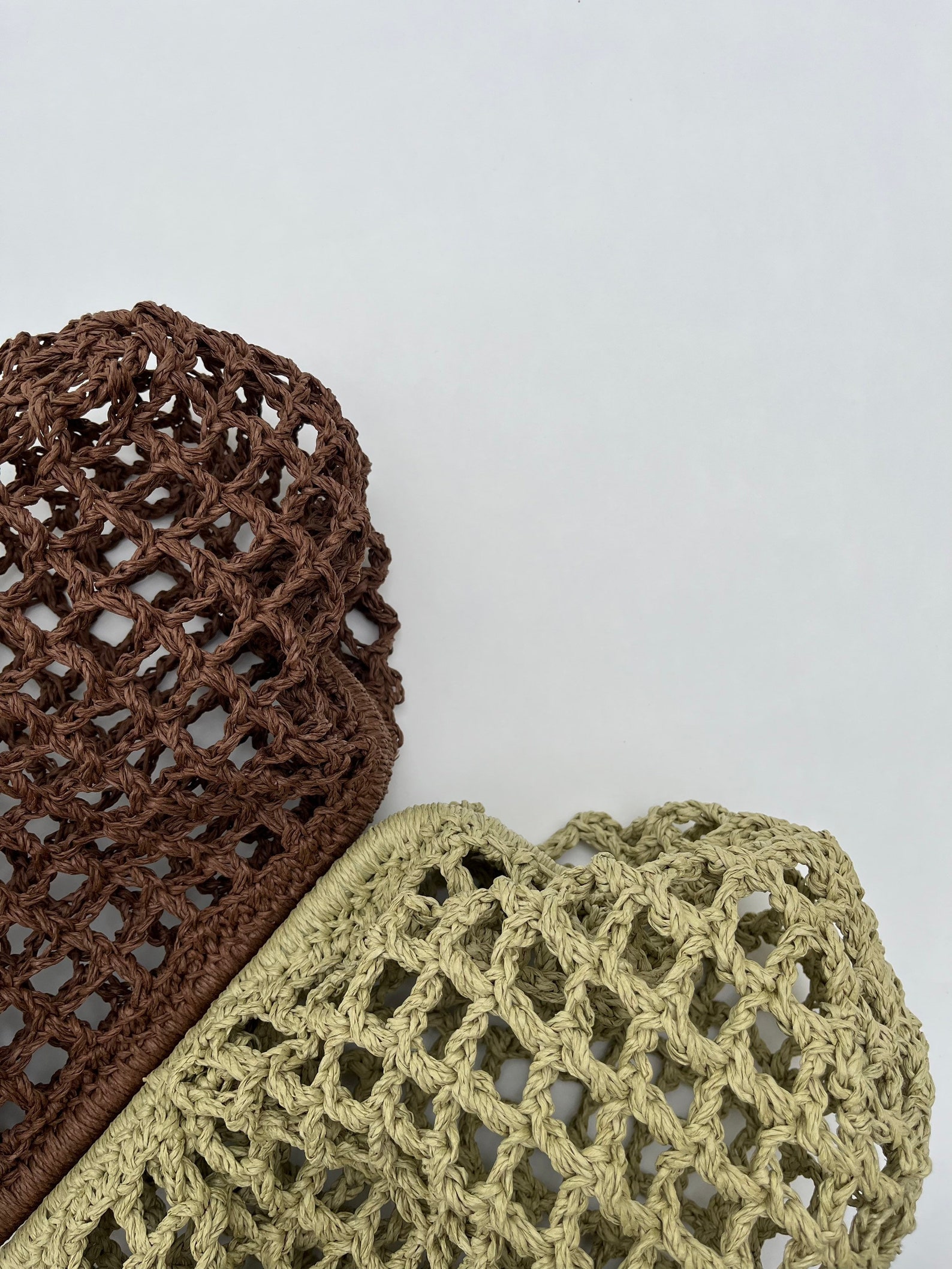 Noist/1 Knitted Fish Net Bag Paper Rope Clutch Bag Etsy