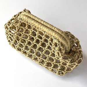 Crochet Raffia Summer Clutch: Handcrafted, Airy, Netted, Openwork, Mesh image 10