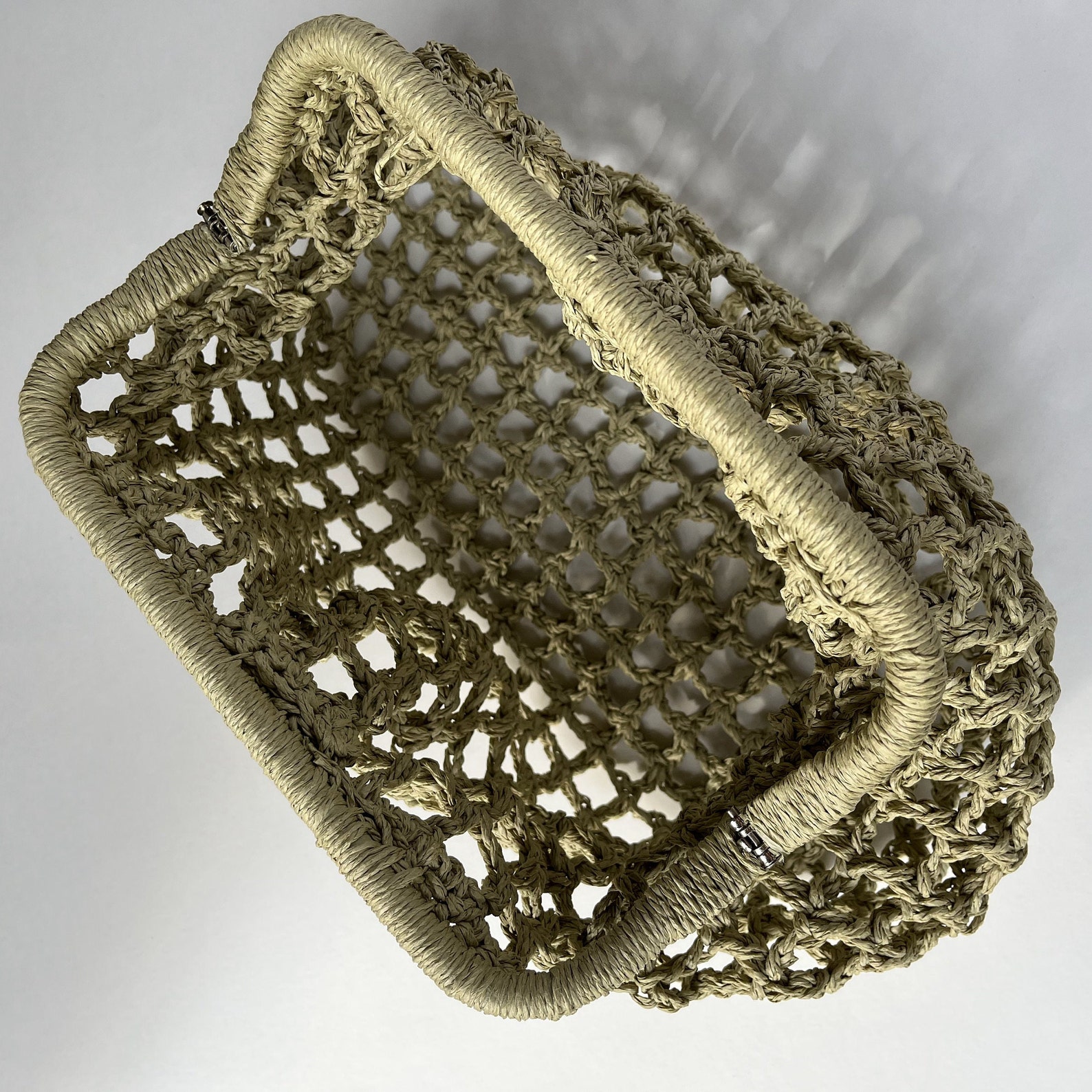 Noist/1 Knitted Fish Net Bag Paper Rope Clutch Bag Etsy