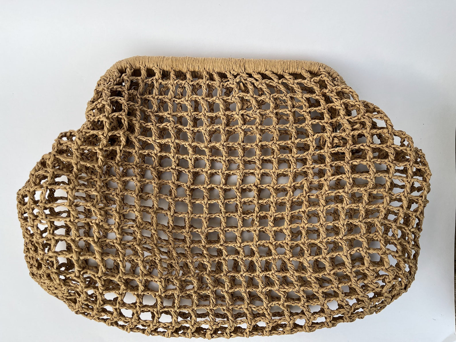 Noist/1 Knitted Fish Net Bag Paper Rope Clutch Bag Etsy