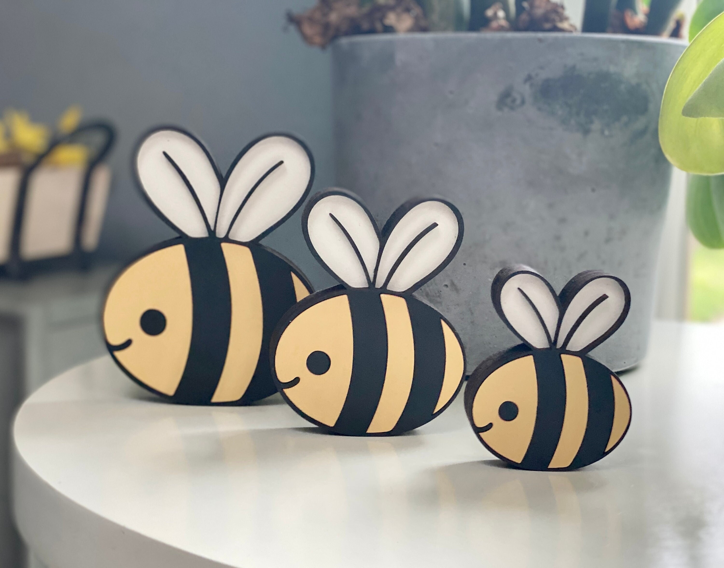 Wooden Indoor Bumble Bee Shelf Sitter | Nature | Honey Bee | Honey Stand | Garden