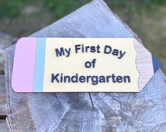Wooden First Day of School Pencil Sign | First Day of Kindergarten | Pencil Sign | Back to School Photo Prop