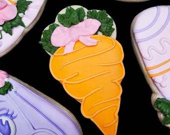 Happy Easter Carrot Cookie Cutter – 3D Printed, Dishwasher Safe, Multiple Sizes Available