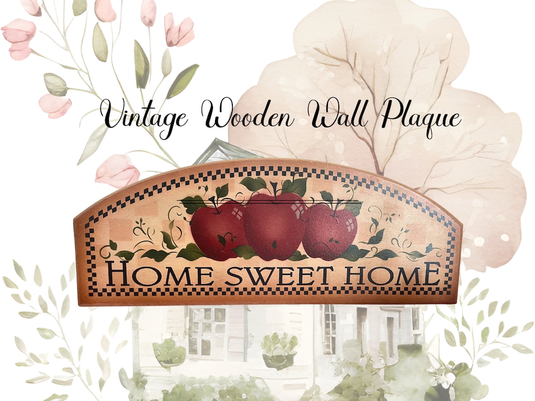 Vintage Rustic Wooden Home Sweet Home Wall Plaque Decor - Etsy