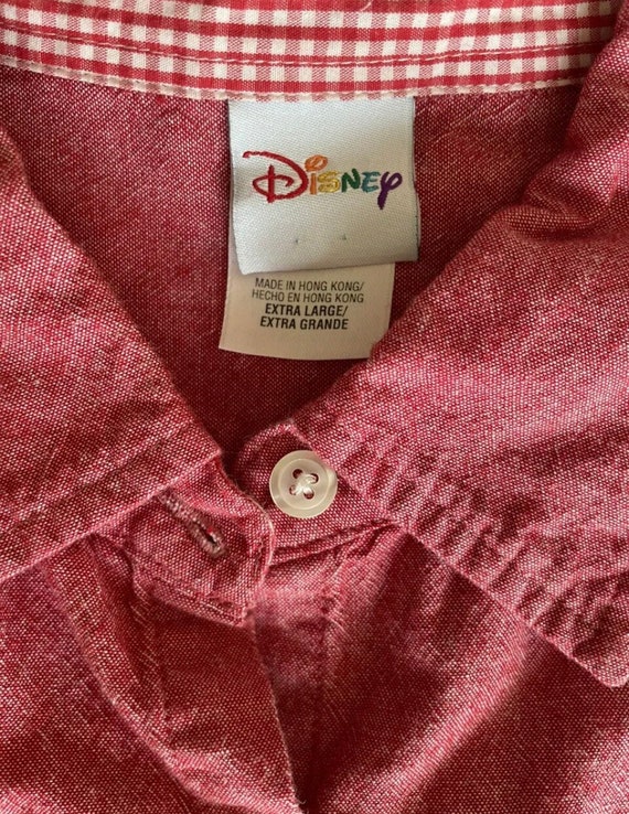 Vintage Women’s XL SS Mickey Mouse Red Button Up … - image 3