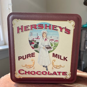Hershey&#39;s Pure Milk Chocolate  Square Tin Vintage Edition Canister #2