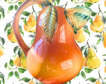 Vintage Italian Pear Shaped Pitcher Made in Italy