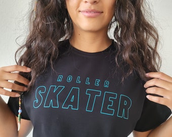 Roller Skater Crop Top - Black & Sea, Jam Skate Style