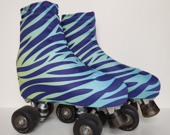 Boot covers for roller skates Blue Zebra, skates, ice skates, artistic skate
