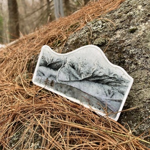 Mountain Watercolor Sticker, Mount Washington, White Mountains, Tuckerman’s Ravine,Adventure Sticker, Waterproof Waterbottle, Bumper Sticker