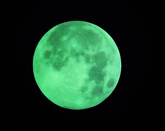 Glow In The Dark Mond-Aufkleber – 30 X 30 Cm, Leuchtet Bis Zu 5 Stunden, Einfach Anzubringen