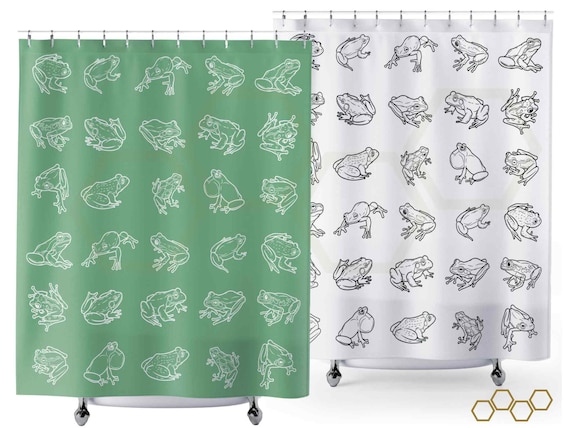 Frog Bathroom Curtain Frog Art Frog Shower Curtain Kids Bathroom Curtain Amphibian Art Frog Decor Fun Shower Curtain Cool Shower Curtain