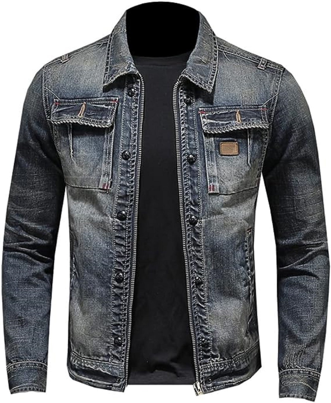 Denim Jacket Men Spring Autumn Jacket Mens Distressed Denium Etsy