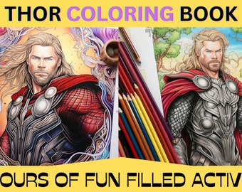 Thor Activity Coloring Sheet | Printable Coloring Pages | Digital Coloring Book | Fun activity for kids-birthday party activity