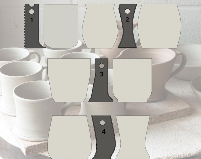 Bubble Mug Rib Template Profile Rib for Mugs and Cups, Pottery Throwing Rib, Ceramic Shaping ...