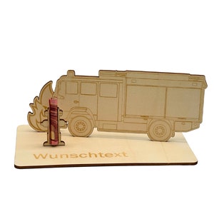 Geldgeschenk Feuerwehr - Geschenk aus Holz, Personalisierbar
