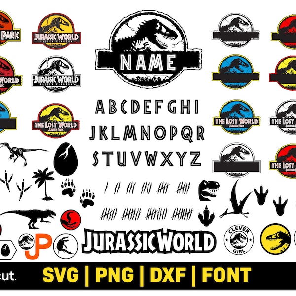 Jurassic Park svg, Jurassic Park Template svg, Jurassic Park Font, dinosaure t-rex svg, tyrannosaurus svg, Jurassic world svg