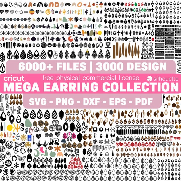 3000+ Earring Svg, Earrings Svg Bundle, Laser Cut Files, Earring Cut File, Cricut - Silhouette, Instant Download