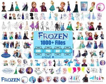 Paquete SVG congelado, elsa congelada svg, imágenes prediseñadas congeladas, archivos png congelados, imágenes prediseñadas congeladas, Cumpleaños Svg, Olaf, Anna, Archivos Svg de muñeco de nieve