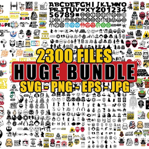 Star wars svg Bundle, 2300+ Star wars Files, Star Wars Cut files, Darth Vader svg , Yoda svg, Instant Download