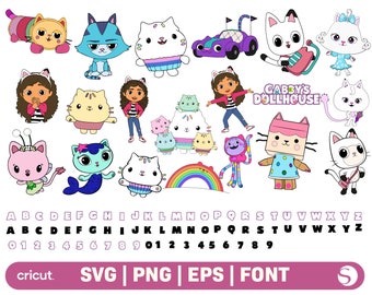 Gabby Dollhouse SVG, Gabby Dollhouse PNG, pliki clipart, SVG dla Cricut i sylwetka, warstwowe, Instant Download