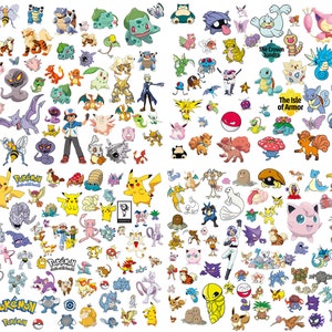 Pokemon Svg Mega Bundle, Pokemon Png de alta calidad, Pokémon Svg para Cricut, archivos de corte en capas, fuente de Pokemon, imágenes prediseñadas y pegatinas, instantánea imagen 2