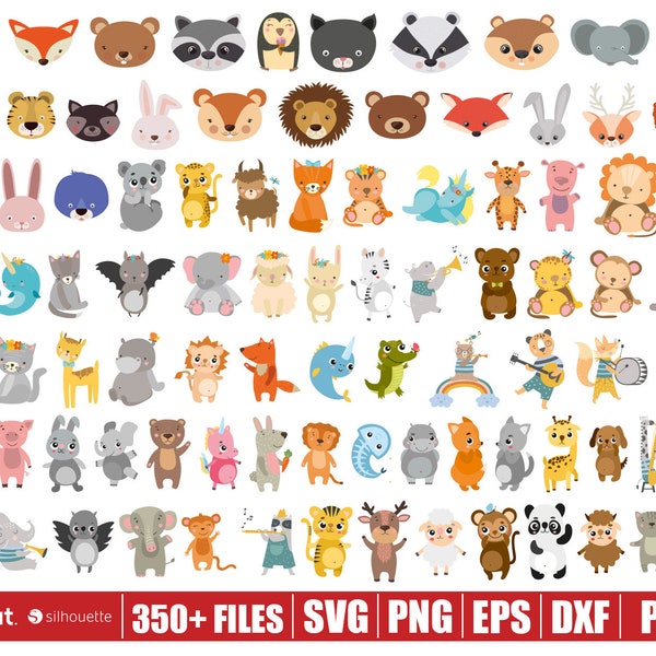 Cute Animal Svg, Layered Files, Animal Svg For Cricut, Baby Animal Svg, Animal Clipart & Stickers, High Quality Animal Png