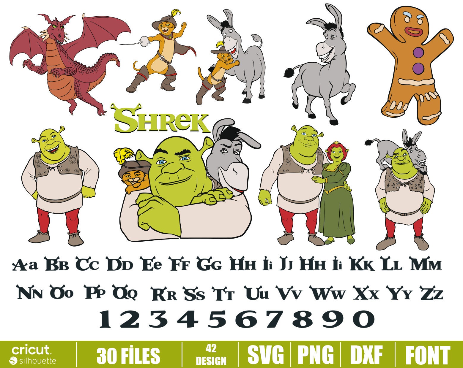 Shrek silhouette svg Shrek svg bundle Shrek svg Puss in boot - Inspire  Uplift