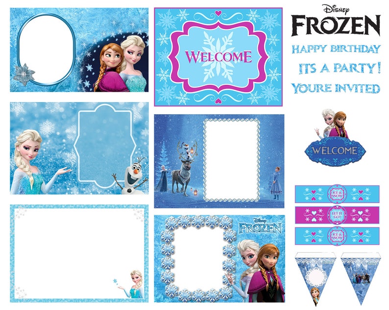 Frozen SVG bundle, frozen elsa svg, frozen clipart, frozen png files, frozen clipart, Birthday Svg, Olaf, Anna, Snowman Svg Files image 4
