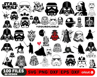 Darth Vader Svg Bundle, Star Wars Svg For Cricut, Darth Vader Png, Layered Files, Darth Vader Clipart, Darth Vader Stickers, Instant