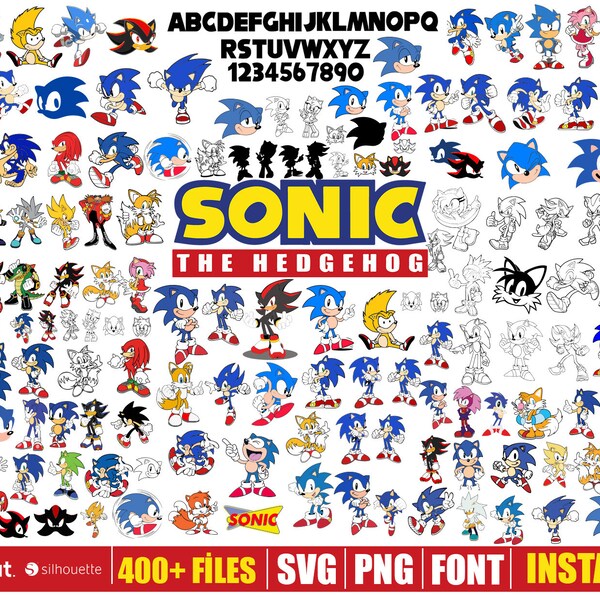 Le hérisson SVG, Sonic SVG, Sonic Head SVG, Sonic png, Layered SVG Bundle, fichiers SVG pour cricut, jeu SVG, dessin animé SVG Bundle, Instant