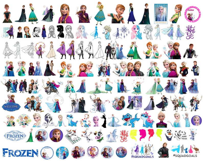 Frozen SVG bundle, frozen elsa svg, frozen clipart, frozen png files, frozen clipart, Birthday Svg, Olaf, Anna, Snowman Svg Files image 2