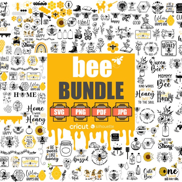 Bee svg bundle, bumble bee svg, honey bee svg, honeycomb svg for cricut, layered files, bee kind svg, bee happy svg files, Instant download
